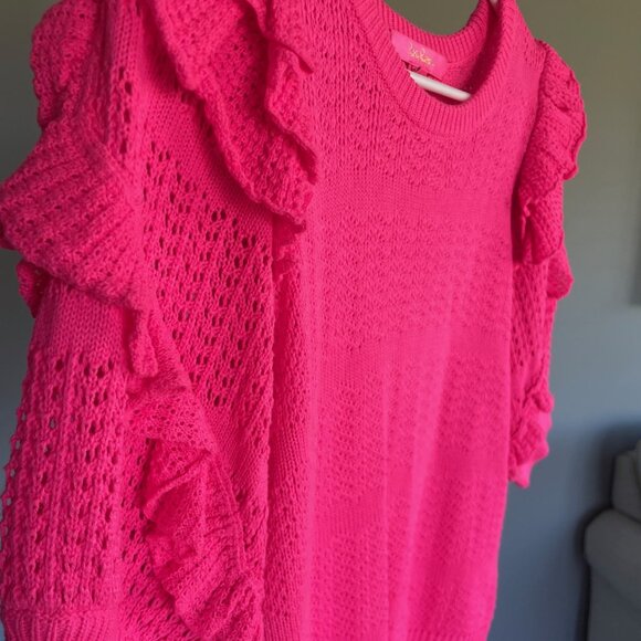 Lilly Pulitzer Isabeli Sweater | Bright Pink XS - Picture 7 of 7